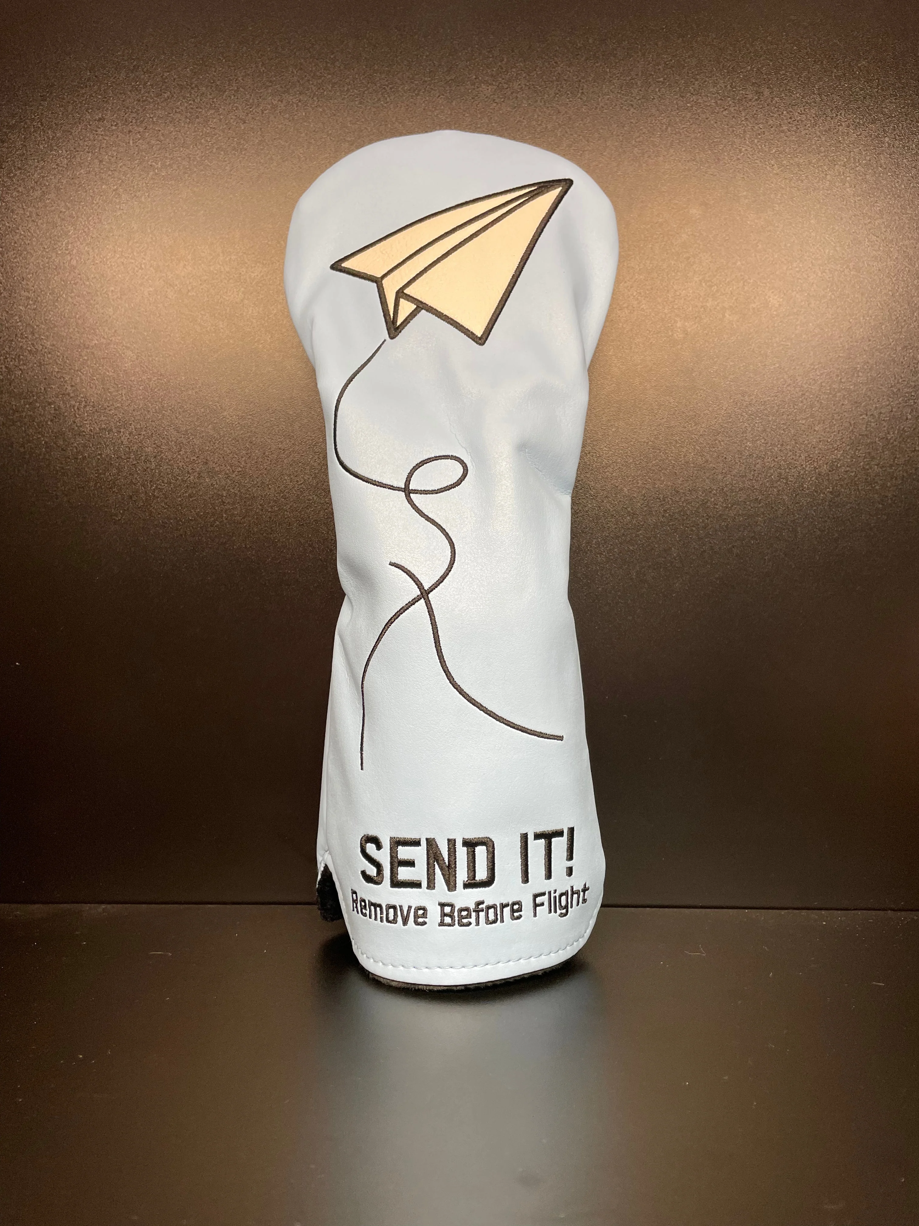 Blue Paper Airplane SEND IT! Headcover - Image 3