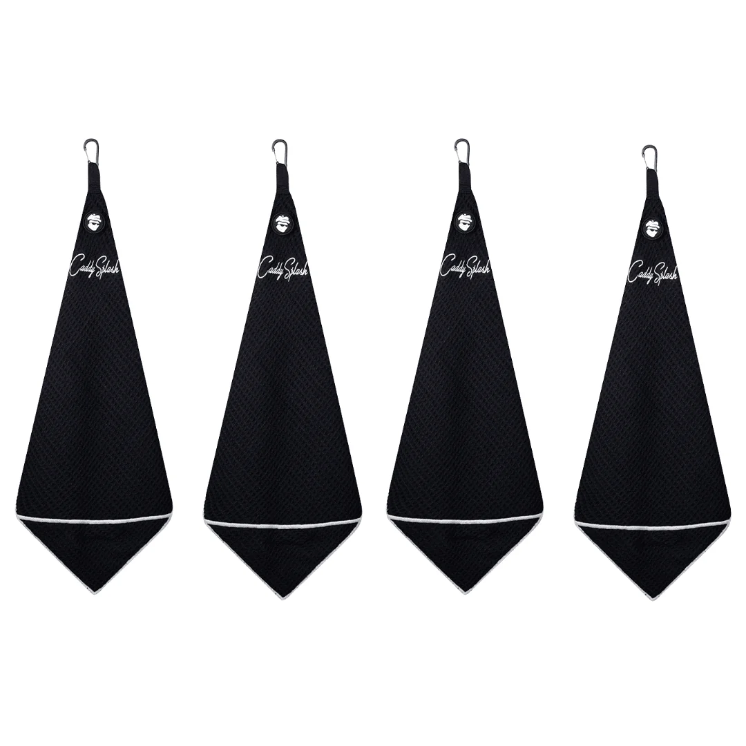 Magnetic Golf Towel with Ball Pocket - Black - Image 12