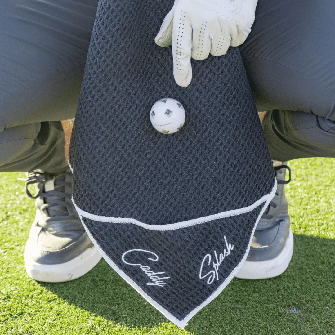 Magnetic Golf Towel with Ball Pocket - Black - Image 8