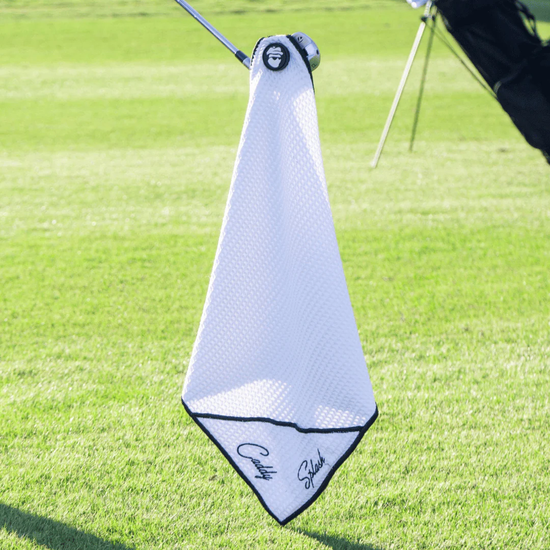 Magnetic Golf Towel with Ball Pocket - White - Image 3