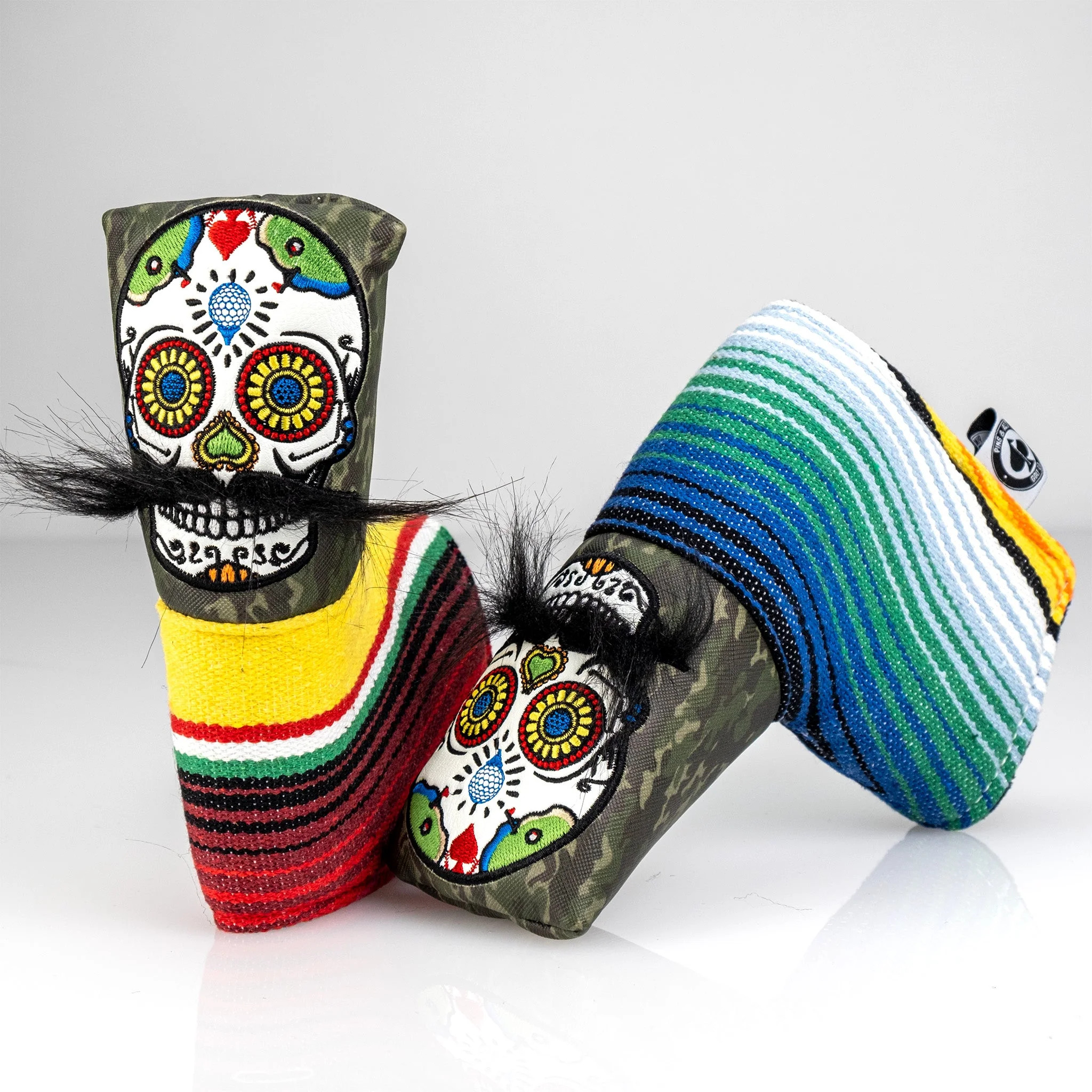 Mustache Sugar Skull - Blade Putter Cover Green Camo - Image 18