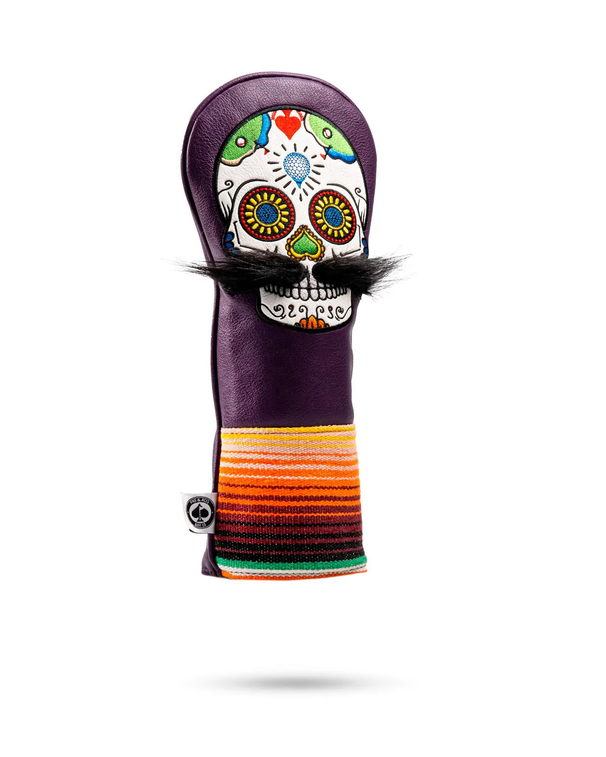 Mustache Sugar Skull - Fairway Cover Purple - Image 2