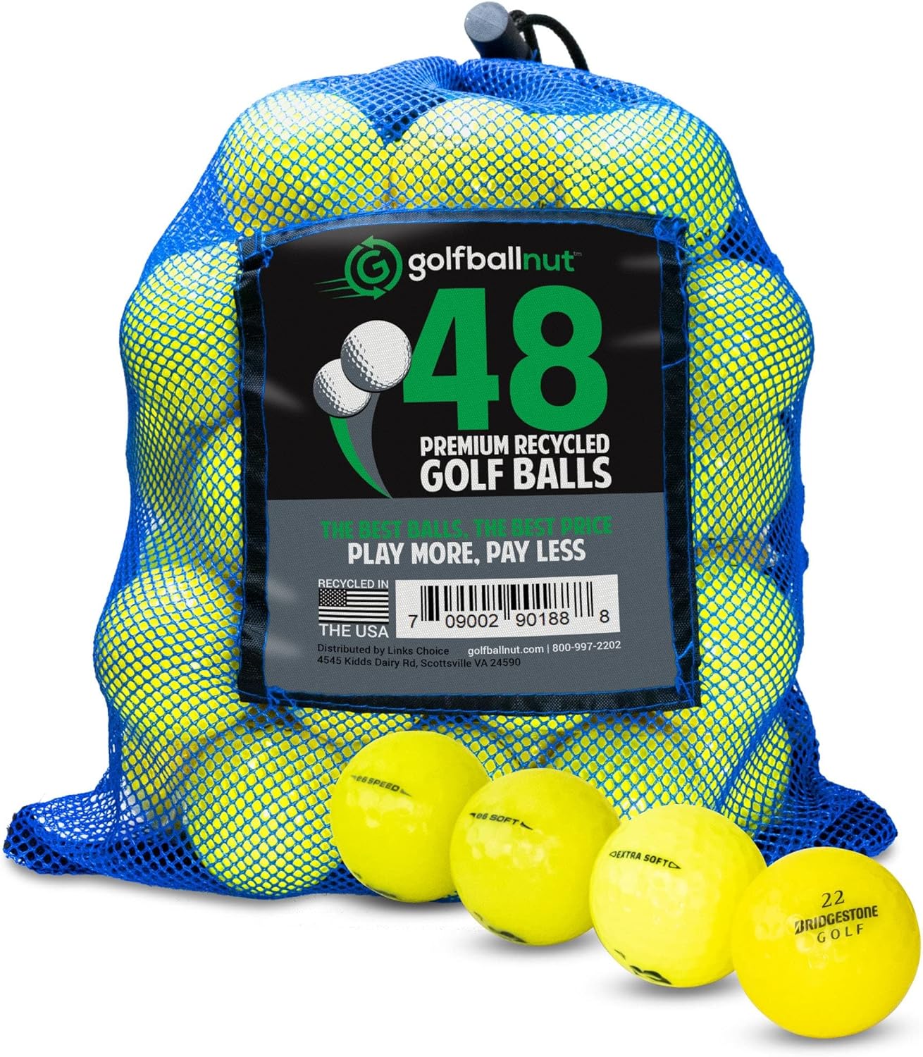 Used Bridgestone Yellow Mix Golf Balls - Bulk Mesh Bags - Image 3